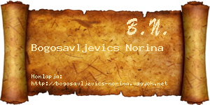 Bogosavljevics Norina névjegykártya